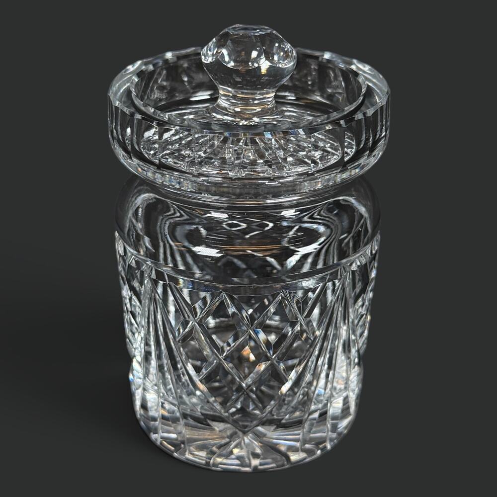 5" Waterford Lismore Pattern Jam Jelly Marmalade Honey Mustard Jar Crystal glass